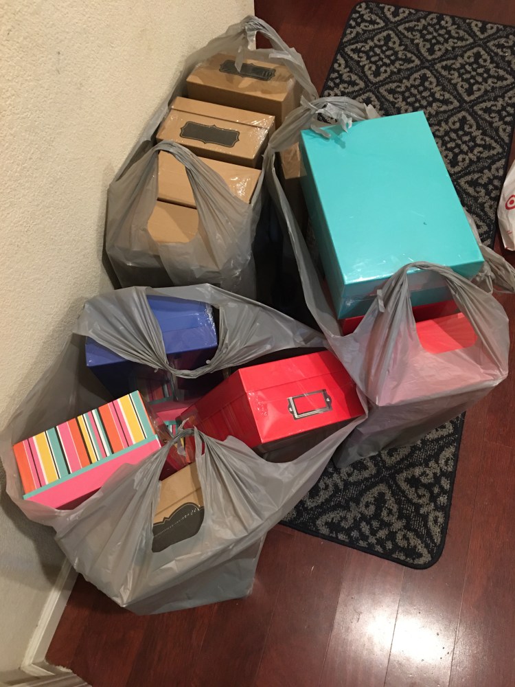 Photo boxes for putting the Hope Box materials in.